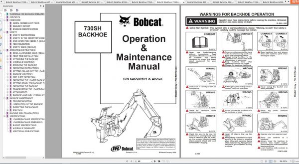 Bobcat Backhoe 406 835S Operation Maintenance Manuals 3