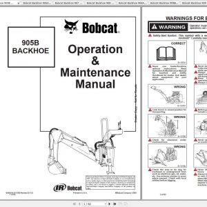 Bobcat Backhoe 905 923 Operation Maintenance Manuals 1