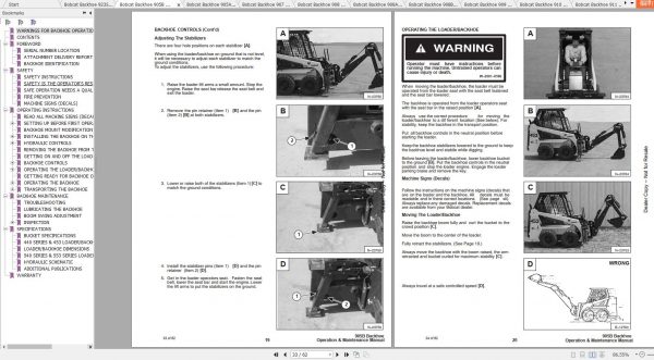 Bobcat Backhoe 905 923 Operation Maintenance Manuals 4