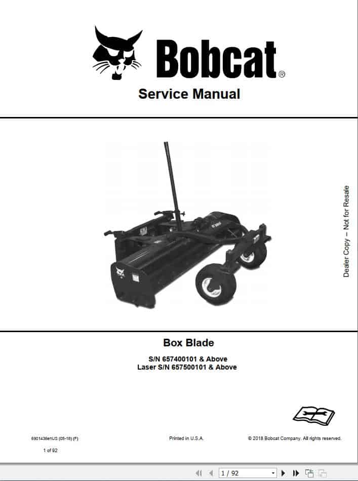 Bobcat Backhoe R30S R35S Service Manual4950144 1 1