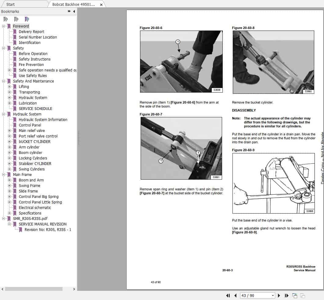 Bobcat Backhoe R30S R35S Service Manual4950144 3