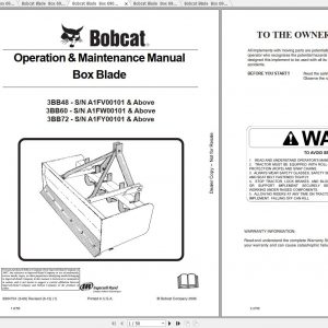 Bobcat Box Blade Operation Maintenance Manuals 1