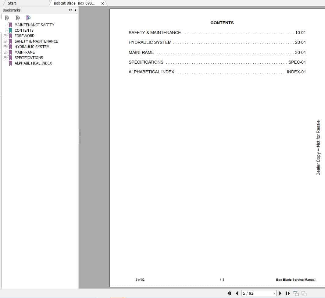 Bobcat Box Blade Service Manual6901436 2