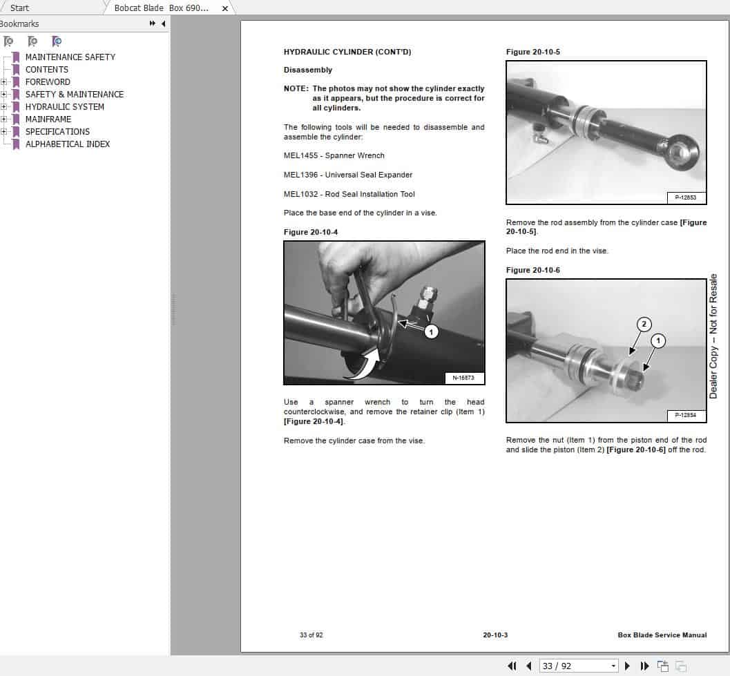Bobcat Box Blade Service Manual6901436 3