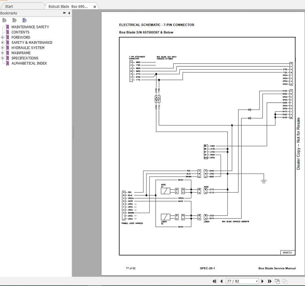 Bobcat Box Blade Service Manual6901436 4 1