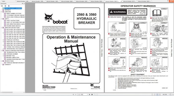 Bobcat Breaker 1250 6560 Operation Maintenance Manuals 2