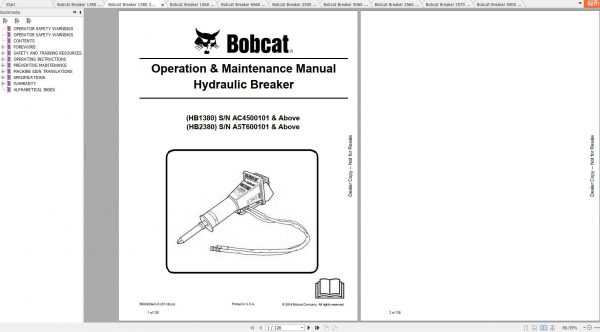 Bobcat Breaker 1250 6560 Operation Maintenance Manuals 3