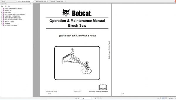 Bobcat Brush Saw Operation Maintenance Manuals 2