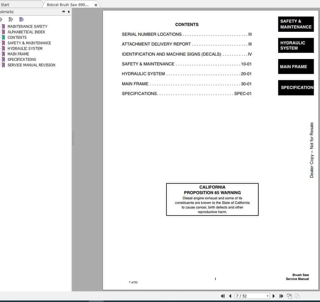 Bobcat Brush Saw Service Manual6904204 2