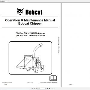 Bobcat Chipper Operation Maintenance Manuals 1