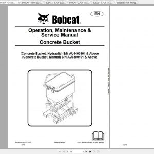 Bobcat Combination Concrete Mixing Bucket Operation Maintenance Manuals 1