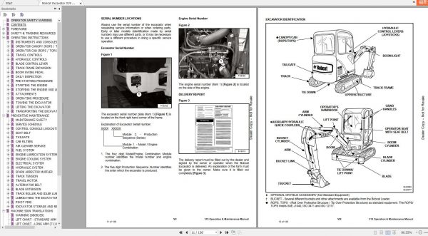 Bobcat Compact Excavator 319 Operation Maintenance Manual6904116 4
