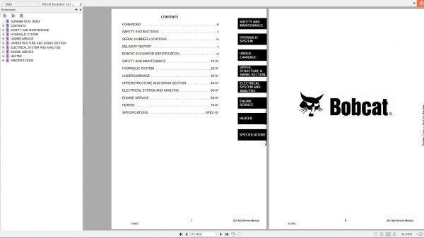 Bobcat Compact Excavator 321 323 Service Manual6986731 2