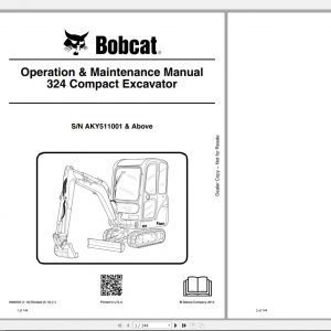Bobcat Compact Excavator 324 Operation Maintenance Manual6989592 1