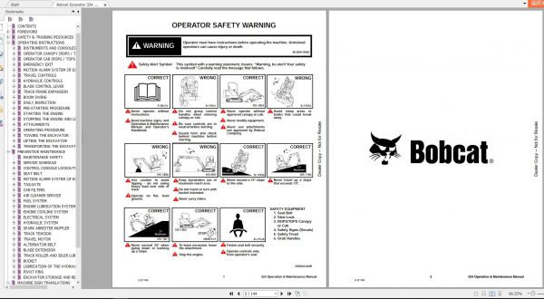 Bobcat Compact Excavator 324 Operation Maintenance Manual6989592 2
