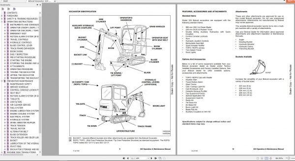 Bobcat Compact Excavator 324 Operation Maintenance Manual6989592 4