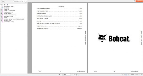 Bobcat Compact Excavator 324 Service Manual6989593 2