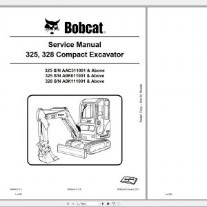 Bobcat Compact Excavator 325 328 Service Manual6986940 1