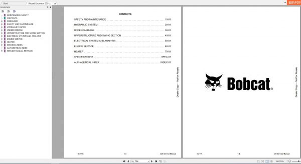 Bobcat Compact Excavator 329 Service Manual6904771 2