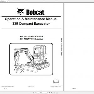 Bobcat Compact Excavator 335 Operation Maintenance Manuals 1