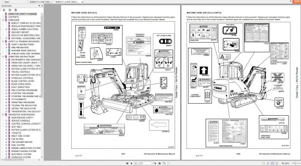 Bobcat Compact Excavator 335 Operation Maintenance Manuals 3