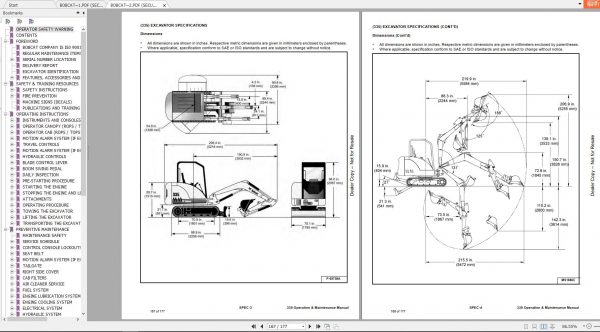 Bobcat Compact Excavator 335 Operation Maintenance Manuals 4