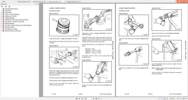 Bobcat Compact Excavator 337 341 Service Manuals 4