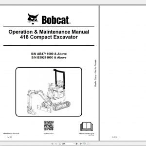 Bobcat Compact Excavator 418 Operation Maintenance Manual6986852 1
