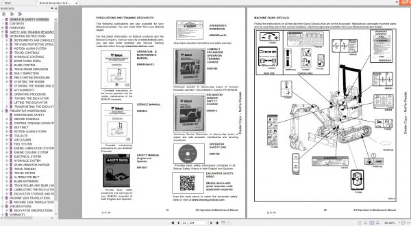 Bobcat Compact Excavator 418 Operation Maintenance Manual6986852 4