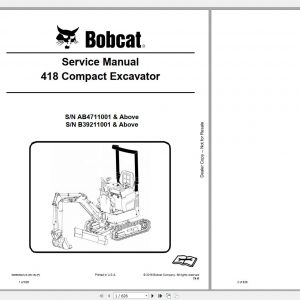 Bobcat Compact Excavator 418 Service Manual6986853 1