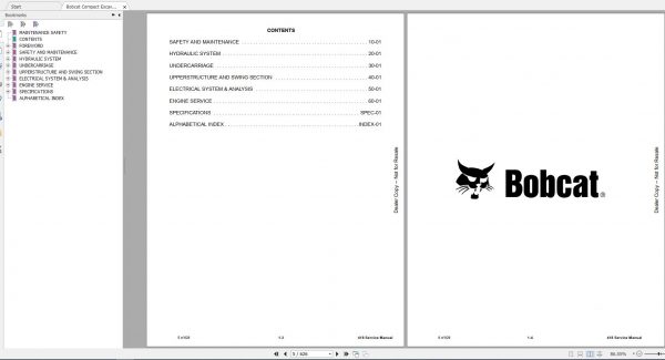 Bobcat Compact Excavator 418 Service Manual6986853 2