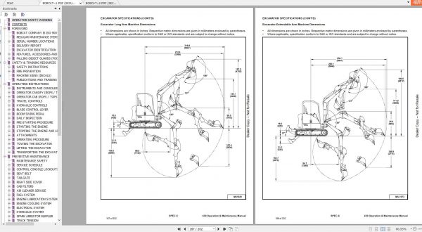 Bobcat Compact Excavator 430 Operation Maintenance Manuals 4