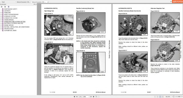 Bobcat Compact Excavator 430 Service Manuals 4