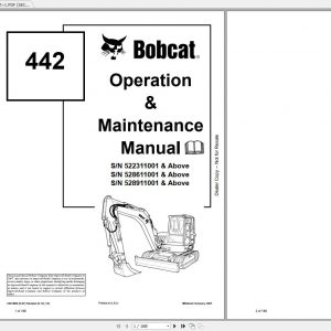 Bobcat Compact Excavator 442 Operation Maintenance Manuals 1
