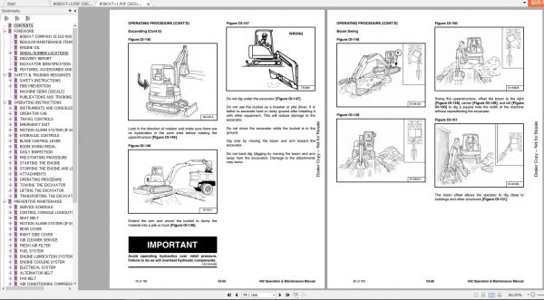 Bobcat Compact Excavator 442 Operation Maintenance Manuals 4