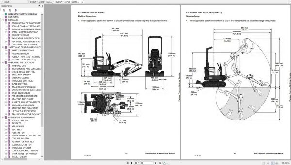Bobcat Compact Excavator E08 Operation Maintenance Manuals 3