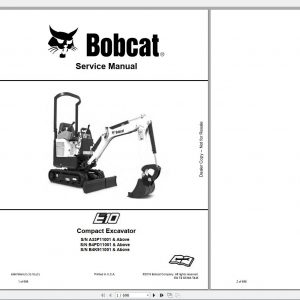 Bobcat Compact Excavator E10 Service Manual6986788 1