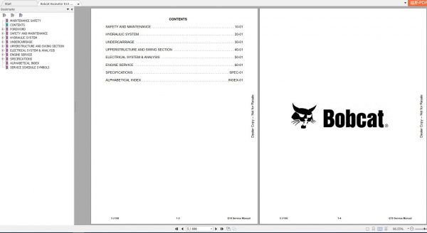 Bobcat Compact Excavator E10 Service Manual6986788 2