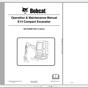 Bobcat Compact Excavator E14 Operation Maintenance Manual6989420 1