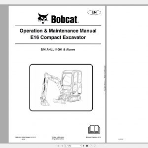 Bobcat Compact Excavator E16 Operation Maintenance Manual6989423 1