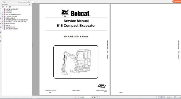 Bobcat Compact Excavator E16 Service Manual6989424 1