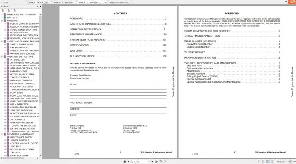 Bobcat Compact Excavator E19 Operation Maintenance Manuals 3