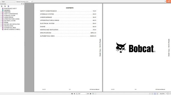 Bobcat Compact Excavator E19 Service Manual7255013 2