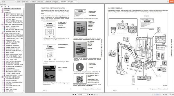 Bobcat Compact Excavator E20 Operation Maintenance Manuals 4