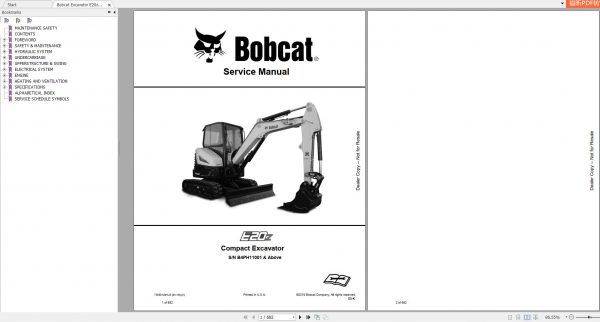 Bobcat Compact Excavator E20z Service Manual7359012 1