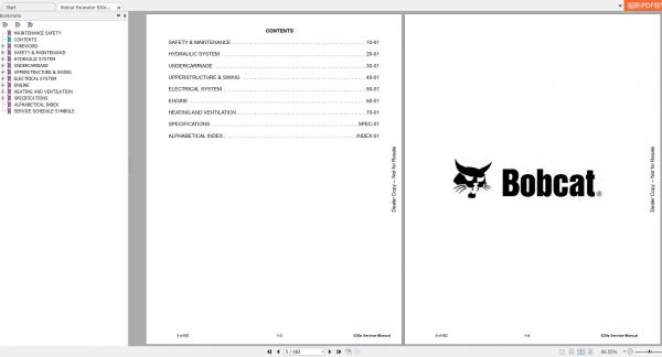 Bobcat Compact Excavator E20z Service Manual7359012 2