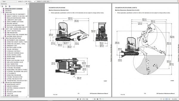 Bobcat Compact Excavator E25 Operation Maintenance Manuals 3
