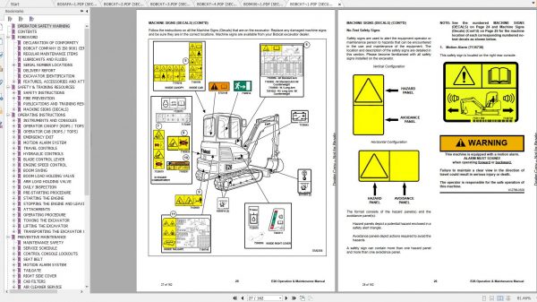 Bobcat Compact Excavator E26 Operation Maintenance Manuals 4