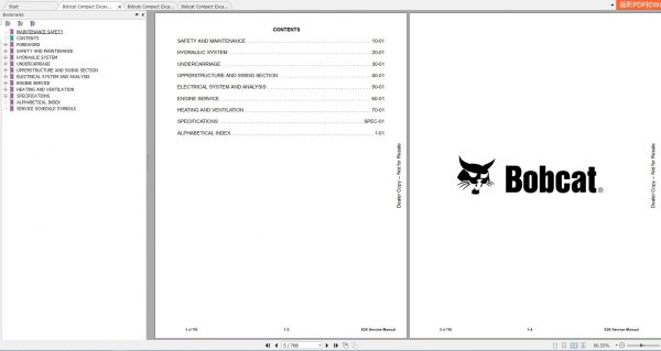 Bobcat Compact Excavator E27 E27z Service Manuals 2