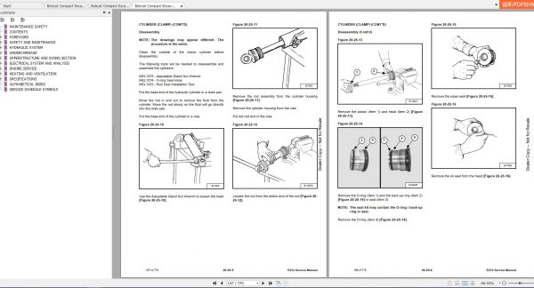 Bobcat Compact Excavator E27 E27z Service Manuals 4